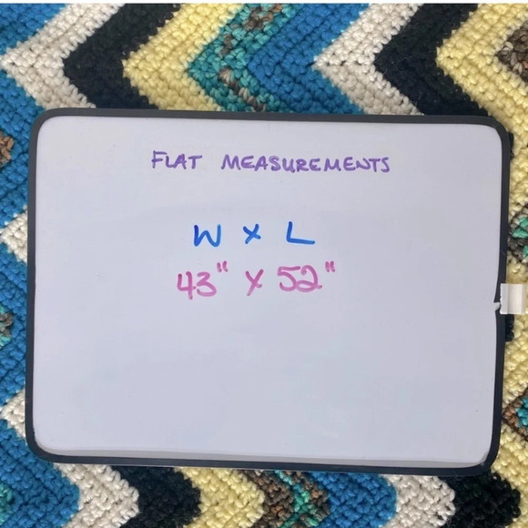 Vintage Handmade Crochet Blue Yellow Black Chevron Stripes Afghan  Throw Blanket - Picture 12 of 12